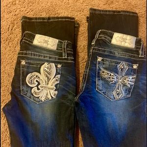 2pairs Of Miss Me jeans. Like new condition 😊
